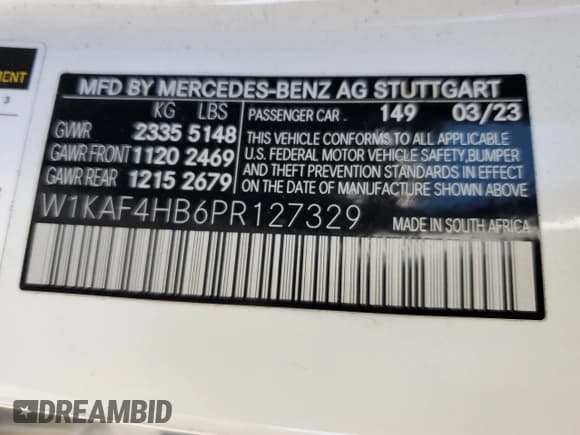 ✅ 2023 Mercedes-Benz C 300 • VIN: W1KAF4HB6PR127329 • Lot: 90501535. Wystawiony na Copart z przebiegiem Nie podano. Bezpłatny archiwum sprzedaży aukcyjnych z USA i szczegółowy raport historii pojazdu na DreamBid. Zdjęcie 13.