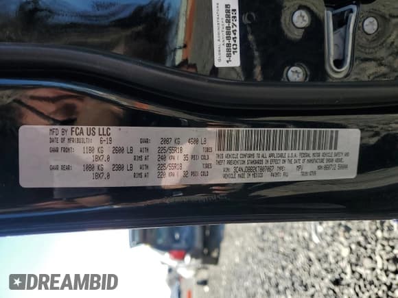 ✅ 2019 Jeep Compass Latitude • VIN: 3C4NJDBB2KT807067 • Lot: 47369375. Wystawiony na Copart z przebiegiem Nie podano. Bezpłatny archiwum sprzedaży aukcyjnych z USA i szczegółowy raport historii pojazdu na DreamBid. Zdjęcie 14.