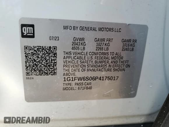 ✅ 2023 Chevrolet Bolt EV 1LT • VIN: 1G1FW6S06P4175017 • Lot: 42262925. Wystawiony na Copart z przebiegiem 34 468 mil. Bezpłatny archiwum sprzedaży aukcyjnych z USA i szczegółowy raport historii pojazdu na DreamBid. Zdjęcie 14.