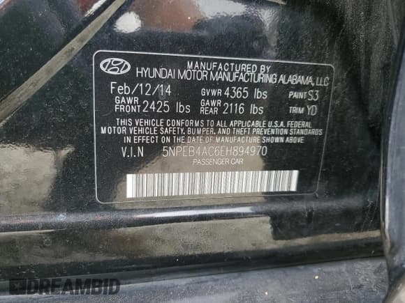 ✅ 2014 Hyundai Sonata GLS • VIN: 5NPEB4AC6EH894970 • Lot: 86456515. Listed on Copart with 129,708 mi. Free auction sales archive from the USA and detailed vehicle history report at DreamBid. Image 12.