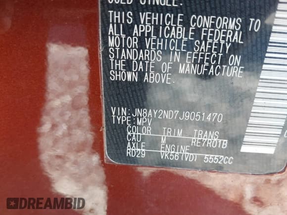 ✅ 2018 Nissan Armada SV • VIN: JN8AY2ND7J9051470 • Lot: 40919008. Listed on IAAI with 162,056 mi. Free auction sales archive from the USA and detailed vehicle history report at DreamBid. Image 9.