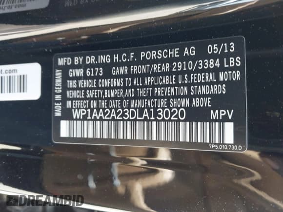✅ 2013 Porsche Cayenne • VIN: WP1AA2A23DLA13020 • Лот: 42560111. Опубликован ранее на IAAI с пробегом 113 984 миль. Бесплатный доступ к архиву аукционных продаж из США и подробный отчёт об истории автомобиля на DreamBid. Изображение 9.
