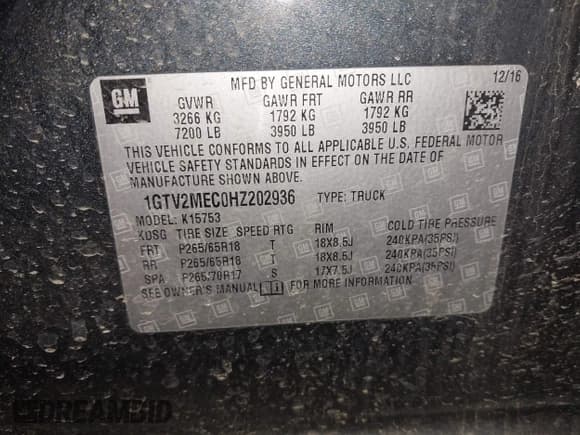 ✅ 2017 GMC Sierra 1500 SLE • VIN: 1GTV2MEC0HZ202936 • Lot: 43489133. Listed on IAAI with 72,280 mi. Free auction sales archive from the USA and detailed vehicle history report at DreamBid. Image 9.