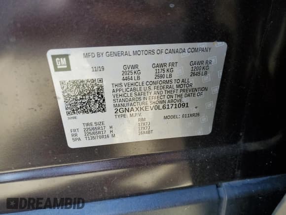 ✅ 2020 Chevrolet Equinox LT • VIN: 2GNAXKEV0L6171091 • Лот: 82293715. Опубликован ранее на Copart с пробегом 90 771 миль. Бесплатный доступ к архиву аукционных продаж из США и подробный отчёт об истории автомобиля на DreamBid. Изображение 13.