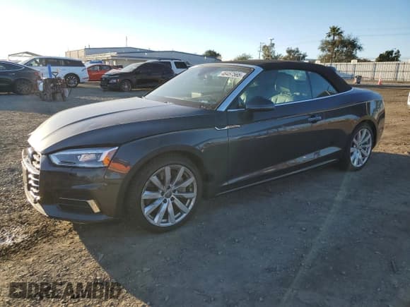 ✅ 2018 Audi A5 Cabriolet Prestige • VIN: WAU2NGF53JN019052 • Lot: 46457565. Listed on Copart with 72,819 mi. Free auction sales archive from the USA and detailed vehicle history report at DreamBid. Image 1.