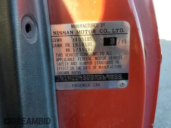 ✅ 1983 Datsun 280ZX • VIN: JN1HZ04S0DX569855 • Лот: 74027594. Опубликован ранее на Copart с пробегом 12 300 миль. Бесплатный доступ к архиву аукционных продаж из США и подробный отчёт об истории автомобиля на DreamBid. Изображение 12.