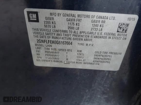 ✅ 2016 Chevrolet Equinox LT • VIN: 2GNFLFEK6G6167664 • Лот: 43626164. Опубликован ранее на IAAI с пробегом 115 462 миль. Бесплатный доступ к архиву аукционных продаж из США и подробный отчёт об истории автомобиля на DreamBid. Изображение 9.