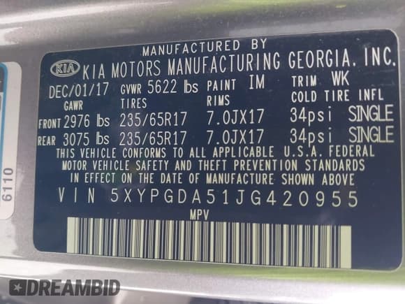 ✅ 2018 Kia Sorento LX • VIN: 5XYPGDA51JG420955 • Лот: 43780389. Опубликован ранее на IAAI с пробегом 188 873 миль. Бесплатный доступ к архиву аукционных продаж из США и подробный отчёт об истории автомобиля на DreamBid. Изображение 9.