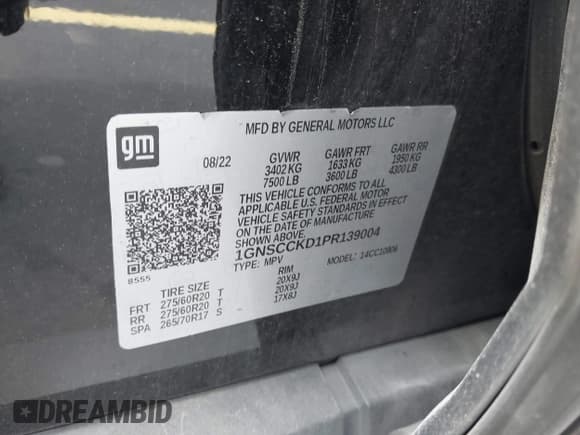 ✅ 2023 Chevrolet Suburban LT • VIN: 1GNSCCKD1PR139004 • Лот: 42626715. Опубликован ранее на IAAI с пробегом 84 427 миль. Бесплатный доступ к архиву аукционных продаж из США и подробный отчёт об истории автомобиля на DreamBid. Изображение 9.