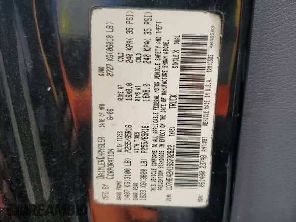 2006 Dodge Dakota SLT z VIN 1D7HE42N16S702822, wystawiony jako Copart lot #44034175 z przebiegiem 141 509 mil mil oraz Szkoda całkowita • Salvage title. Historia ofert i sprzedaży dostępna na DreamBid. Obrazek 12.