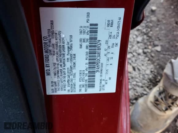 ✅ 2010 Ford Fusion SPORT • VIN: 3FAHP0DC3AR189379 • Лот: 89796065. Опубликован ранее на Copart с пробегом 139 537 миль. Бесплатный доступ к архиву аукционных продаж из США и подробный отчёт об истории автомобиля на DreamBid. Изображение 12.