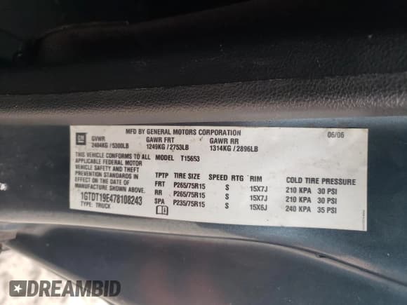 ✅ 2007 GMC Canyon Work Truck • VIN: 1GTDT19E478108243 • Lot: 47018045. Wystawiony na Copart z przebiegiem 187 491 mil. Bezpłatny archiwum sprzedaży aukcyjnych z USA i szczegółowy raport historii pojazdu na DreamBid. Zdjęcie 12.