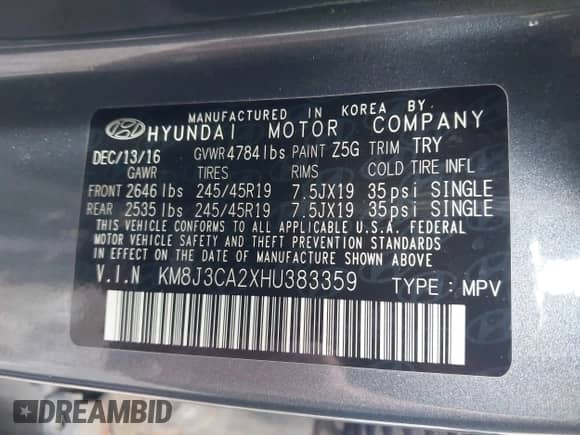 ✅ 2017 Hyundai Tucson Sport • VIN: KM8J3CA2XHU383359 • Lot: 43400826. Wystawiony na IAAI z przebiegiem 157 434 mil mil. Skorzystaj z bezpłatnego archiwum sprzedaży aukcyjnych z USA i zobacz szczegółowy raport historii pojazdu na DreamBid. Zdjęcie 9.