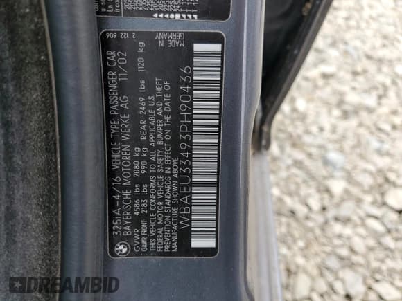 ✅ 2003 BMW 3 Series 325xi • VIN: WBAEU33493PH90436 • Лот: 80215485. Опубликован ранее на Copart с пробегом Не указан. Бесплатный доступ к архиву аукционных продаж из США и подробный отчёт об истории автомобиля на DreamBid. Изображение 12.