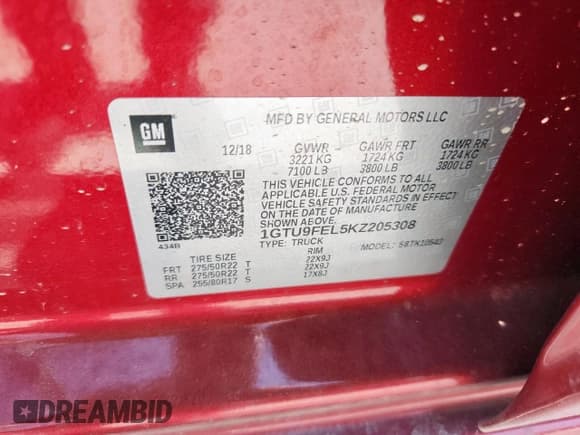 ✅ 2019 GMC Sierra 1500 Denali • VIN: 1GTU9FEL5KZ205308 • Лот: 69154775. Опубликован ранее на Copart с пробегом 78 652 миль. Бесплатный доступ к архиву аукционных продаж из США и подробный отчёт об истории автомобиля на DreamBid. Изображение 12.