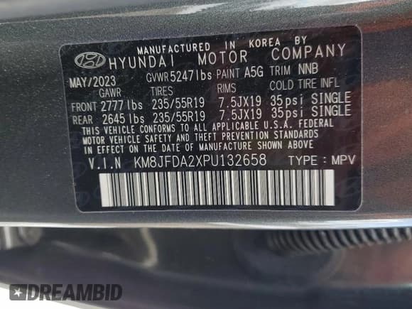 ✅ 2023 Hyundai Tucson Limited • VIN: KM8JFDA2XPU132658 • Lot: 43006715. Wystawiony na Copart z przebiegiem 12 545 mil. Bezpłatny archiwum sprzedaży aukcyjnych z USA i szczegółowy raport historii pojazdu na DreamBid. Zdjęcie 14.