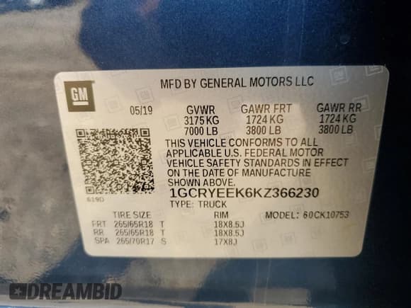 ✅ 2019 Chevrolet Silverado 1500 RST • VIN: 1GCRYEEK6KZ366230 • Lot: 90923575. Wystawiony na Copart z przebiegiem 67 091 mil. Bezpłatny archiwum sprzedaży aukcyjnych z USA i szczegółowy raport historii pojazdu na DreamBid. Zdjęcie 13.