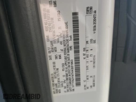 ✅ 2017 Ford Transit • VIN: 1FTYR2YM7HKB51963 • Лот: 54344645. Опубликован ранее на Copart с пробегом 142 825 миль. Бесплатный доступ к архиву аукционных продаж из США и подробный отчёт об истории автомобиля на DreamBid. Изображение 13.