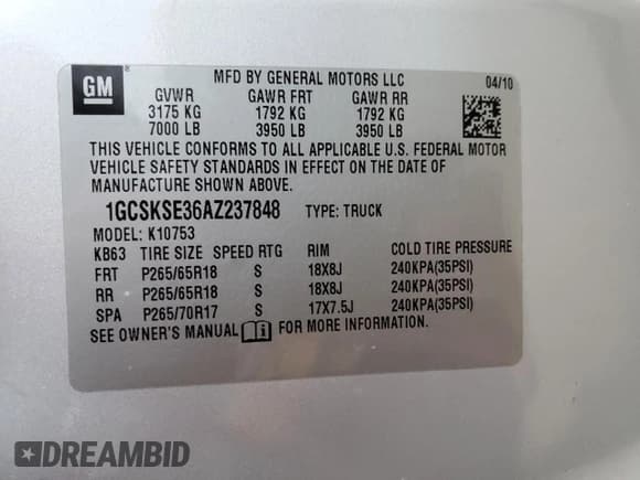 ✅ 2010 Chevrolet Silverado 1500 LT • VIN: 1GCSKSE36AZ237848 • Lot: 93489385. Listed on Copart with 172,449 mi. Free auction sales archive from the USA and detailed vehicle history report at DreamBid. Image 12.