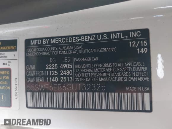 ✅ 2016 Mercedes-Benz C 450 AMG • VIN: 55SWF6EB6GU132325 • Lot: 43714616. Wystawiony na IAAI z przebiegiem 57 478 mil. Bezpłatny archiwum sprzedaży aukcyjnych z USA i szczegółowy raport historii pojazdu na DreamBid. Zdjęcie 9.