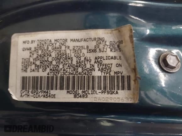 ✅ 1998 Toyota Sienna XLE • VIN: 4T3ZF13C3WU040420 • Lot: 43791859. Wystawiony na IAAI z przebiegiem Nie podano. Bezpłatny archiwum sprzedaży aukcyjnych z USA i szczegółowy raport historii pojazdu na DreamBid. Zdjęcie 9.