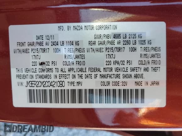 ✅ 2012 Mazda CX-7 i Touring • VIN: JM3ER2CM2C0421090 • Lot: 42378935. Wystawiony na Copart z przebiegiem 106 702 mil. Bezpłatny archiwum sprzedaży aukcyjnych z USA i szczegółowy raport historii pojazdu na DreamBid. Zdjęcie 16.