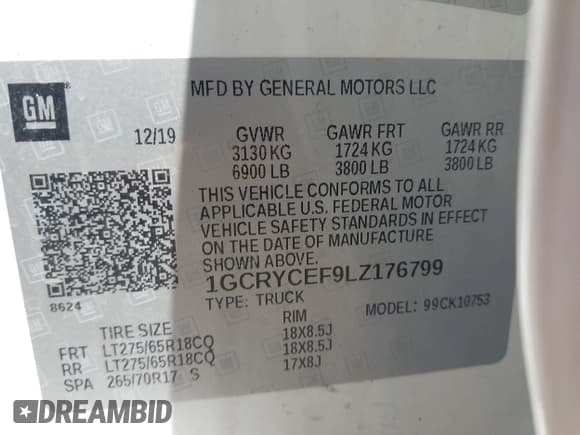 ✅ 2020 Chevrolet Silverado 1500 Custom Trail Boss • VIN: 1GCRYCEF9LZ176799 • Лот: 42632796. Опубликован ранее на IAAI с пробегом 81 870 миль. Бесплатный доступ к архиву аукционных продаж из США и подробный отчёт об истории автомобиля на DreamBid. Изображение 9.