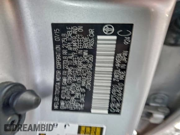 ✅ 2015 Toyota Prius Two • VIN: JTDKN3DU0F0467260 • Lot: 95115595. Listed on Copart with 144,328 mi. Free auction sales archive from the USA and detailed vehicle history report at DreamBid. Image 12.