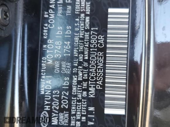 ✅ 2013 Hyundai Veloster w/Gray Int • VIN: KMHTC6AD6DU158071 • Lot: 74145184. Wystawiony na Copart z przebiegiem 77 225 mil. Bezpłatny archiwum sprzedaży aukcyjnych z USA i szczegółowy raport historii pojazdu na DreamBid. Zdjęcie 12.