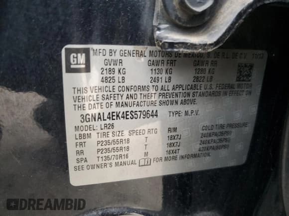 ✅ 2014 Chevrolet Captiva Sport LTZ • VIN: 3GNAL4EK4ES579644 • Lot: 86142264. Wystawiony na Copart z przebiegiem 103 464 mil. Bezpłatny archiwum sprzedaży aukcyjnych z USA i szczegółowy raport historii pojazdu na DreamBid. Zdjęcie 15.