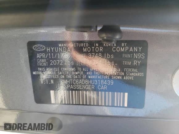 2017 Hyundai Veloster z VIN KMHTC6AD8HU318439, wystawiony jako Copart lot #43322083 z przebiegiem 64 664 mil mil oraz . Historia ofert i sprzedaży dostępna na DreamBid. Obrazek 14.