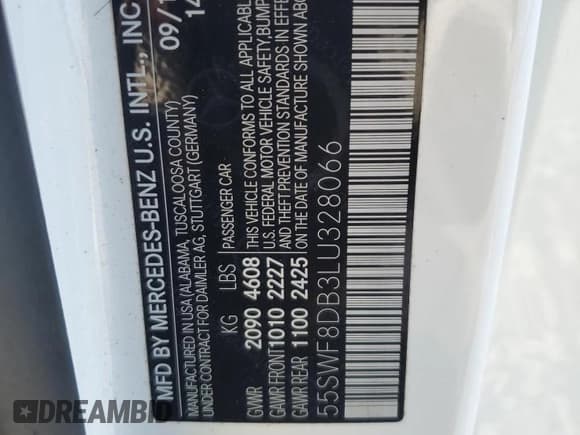 ✅ 2020 Mercedes-Benz C 300 • VIN: 55SWF8DB3LU328066 • Lot: 82344665. Wystawiony na Copart z przebiegiem 63 213 mil. Bezpłatny archiwum sprzedaży aukcyjnych z USA i szczegółowy raport historii pojazdu na DreamBid. Zdjęcie 12.