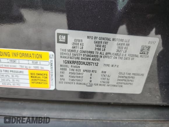 ✅ 2017 Chevrolet Traverse LS • VIN: 1GNKRFED3HJ267112 • Lot: 70893585. Wystawiony na Copart z przebiegiem 120 631 mil. Bezpłatny archiwum sprzedaży aukcyjnych z USA i szczegółowy raport historii pojazdu na DreamBid. Zdjęcie 13.