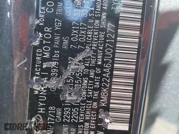 ✅ 2018 Hyundai Kona SEL • VIN: KM8K22AA6JU071277 • Лот: 63797034. Опубликован ранее на Copart с пробегом 102 217 миль. Бесплатный доступ к архиву аукционных продаж из США и подробный отчёт об истории автомобиля на DreamBid. Изображение 15.