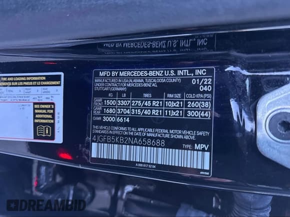 ✅ 2022 Mercedes-Benz GLE 450 • VIN: 4JGFB5KB2NA658688 • Лот: 43787296. Опубликован ранее на IAAI с пробегом 82 408 миль. Бесплатный доступ к архиву аукционных продаж из США и подробный отчёт об истории автомобиля на DreamBid. Изображение 9.