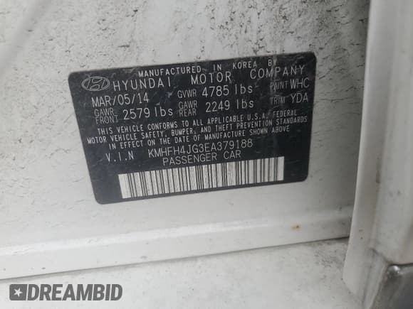 ✅ 2014 Hyundai Azera Limited • VIN: KMHFH4JG3EA379188 • Лот: 62874875. Опубликован ранее на Copart с пробегом 169 645 миль. Бесплатный доступ к архиву аукционных продаж из США и подробный отчёт об истории автомобиля на DreamBid. Изображение 12.