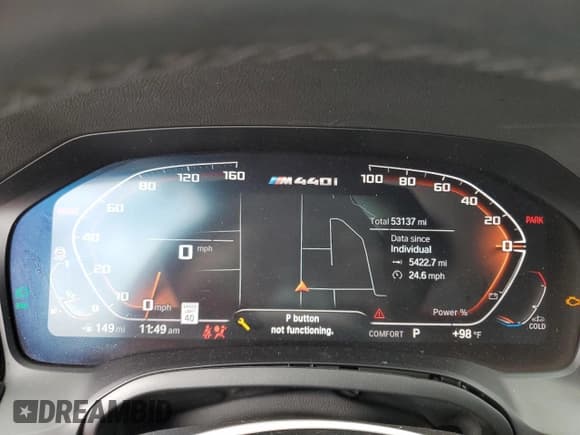 ✅ 2022 BMW 4 Series M440i xDrive • VIN: WBA13AW09NFM14758 • Lot: 70178975. Listed on Copart with 53,137 mi. Free auction sales archive from the USA and detailed vehicle history report at DreamBid. Image 9.