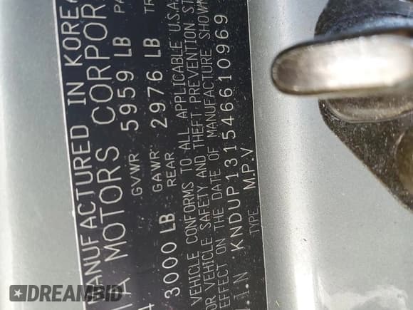 ✅ 2004 Kia Sedona LX • VIN: KNDUP131546610969 • Лот: 61212405. Опубликован ранее на Copart с пробегом 286 290 миль. Бесплатный доступ к архиву аукционных продаж из США и подробный отчёт об истории автомобиля на DreamBid. Изображение 13.