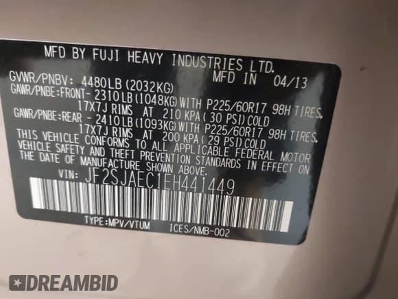 ✅ 2014 Subaru Forester Premium • VIN: JF2SJAEC1EH441449 • Lot: 43096280. Wystawiony na IAAI z przebiegiem 109 570 mil. Bezpłatny archiwum sprzedaży aukcyjnych z USA i szczegółowy raport historii pojazdu na DreamBid. Zdjęcie 9.