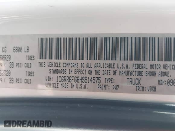 2017 Ram 1500 Express с VIN 1C6RR6FG6HS514575, выставлен на аукционе IAAI как лот 43391006 с пробегом 183 986 миль миль и . История ставок и продаж доступна на DreamBid. Изображение 9.