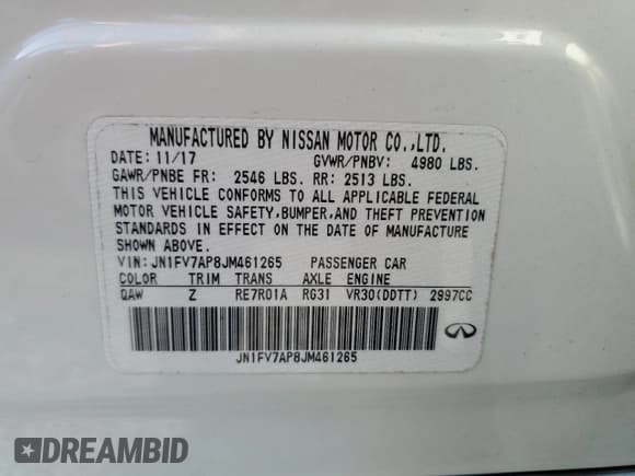 ✅ 2018 Infiniti Q50 Red Sport 400 • VIN: JN1FV7AP8JM461265 • Lot: 69555565. Wystawiony na Copart z przebiegiem 92 518 mil. Bezpłatny archiwum sprzedaży aukcyjnych z USA i szczegółowy raport historii pojazdu na DreamBid. Zdjęcie 12.