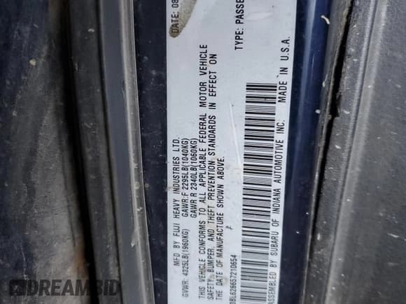 ✅ 2005 Subaru Legacy Limited • VIN: 4S3BL626657210654 • Lot: 57788555. Wystawiony na Copart z przebiegiem Nie podano. Bezpłatny archiwum sprzedaży aukcyjnych z USA i szczegółowy raport historii pojazdu na DreamBid. Zdjęcie 14.