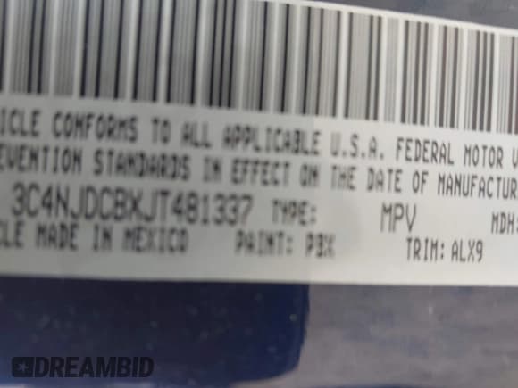 ✅ 2018 Jeep Compass Limited • VIN: 3C4NJDCBXJT481337 • Lot: 42296701. Listed on IAAI with 46,900 mi. Free auction sales archive from the USA and detailed vehicle history report at DreamBid. Image 9.