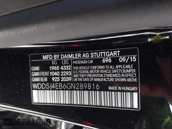 ✅ 2016 Mercedes-Benz CLA 250 • VIN: WDDSJ4EB6GN289816 • Lot: 43706566. Wystawiony na IAAI z przebiegiem 108 690 mil. Bezpłatny archiwum sprzedaży aukcyjnych z USA i szczegółowy raport historii pojazdu na DreamBid. Zdjęcie 9.