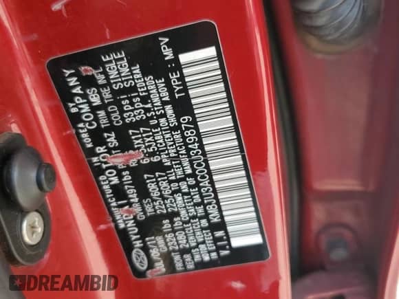 ✅ 2012 Hyundai Tucson GLS • VIN: KM8JU3AC0CU349879 • Lot: 70789854. Listed on Copart with 189,668 mi miles. Access the free auction sales archive from the USA and view a detailed vehicle history report at DreamBid. Image 13.