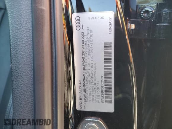 ✅ 2016 Audi A3 Prestige • VIN: WAUK8GFF5G1021630 • Lot: 68689144. Wystawiony na Copart z przebiegiem 84 637 mil. Bezpłatny archiwum sprzedaży aukcyjnych z USA i szczegółowy raport historii pojazdu na DreamBid. Zdjęcie 12.