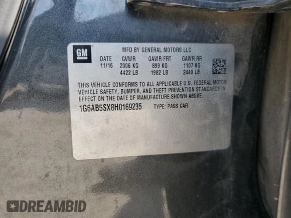 ✅ 2017 Cadillac ATS Luxury RWD • VIN: 1G6AB5SX8H0169235 • Lot: 71538005. Wystawiony na Copart z przebiegiem 133 518 mil. Bezpłatny archiwum sprzedaży aukcyjnych z USA i szczegółowy raport historii pojazdu na DreamBid. Zdjęcie 14.