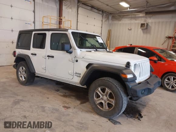 ✅ 2020 Jeep Wrangler Unlimited Sport S • VIN: 1C4HJXDN7LW226097 • Lot: 42668531. Listed on IAAI with 156,355 mi. Free auction sales archive from the USA and detailed vehicle history report at DreamBid. Image 1.