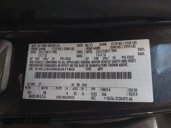 ✅ 2016 Ford Escape SE • VIN: 1FMCU9GX8GUA11402 • Lot: 43423382. Wystawiony na IAAI z przebiegiem 138 427 mil. Bezpłatny archiwum sprzedaży aukcyjnych z USA i szczegółowy raport historii pojazdu na DreamBid. Zdjęcie 9.