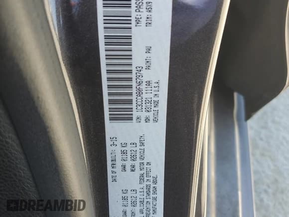 ✅ 2015 Chrysler 200 Limited • VIN: 1C3CCCAB0FN679743 • Lot: 57711945. Listed on Copart with 207,804 mi. Free auction sales archive from the USA and detailed vehicle history report at DreamBid. Image 12.